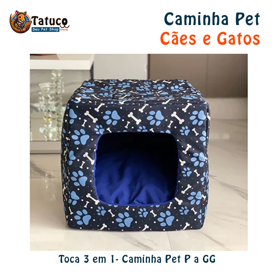 Cama Para cachorro Pet Toca 3 em 1 para Cachorro e Gato Caminha Pet P a GG