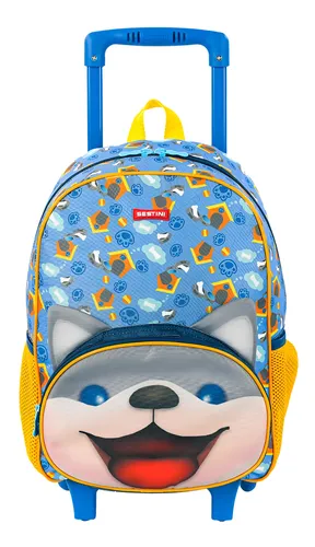 Mochila Escolar Carrinho Rodinha Dog  3 Cachorro Sestini