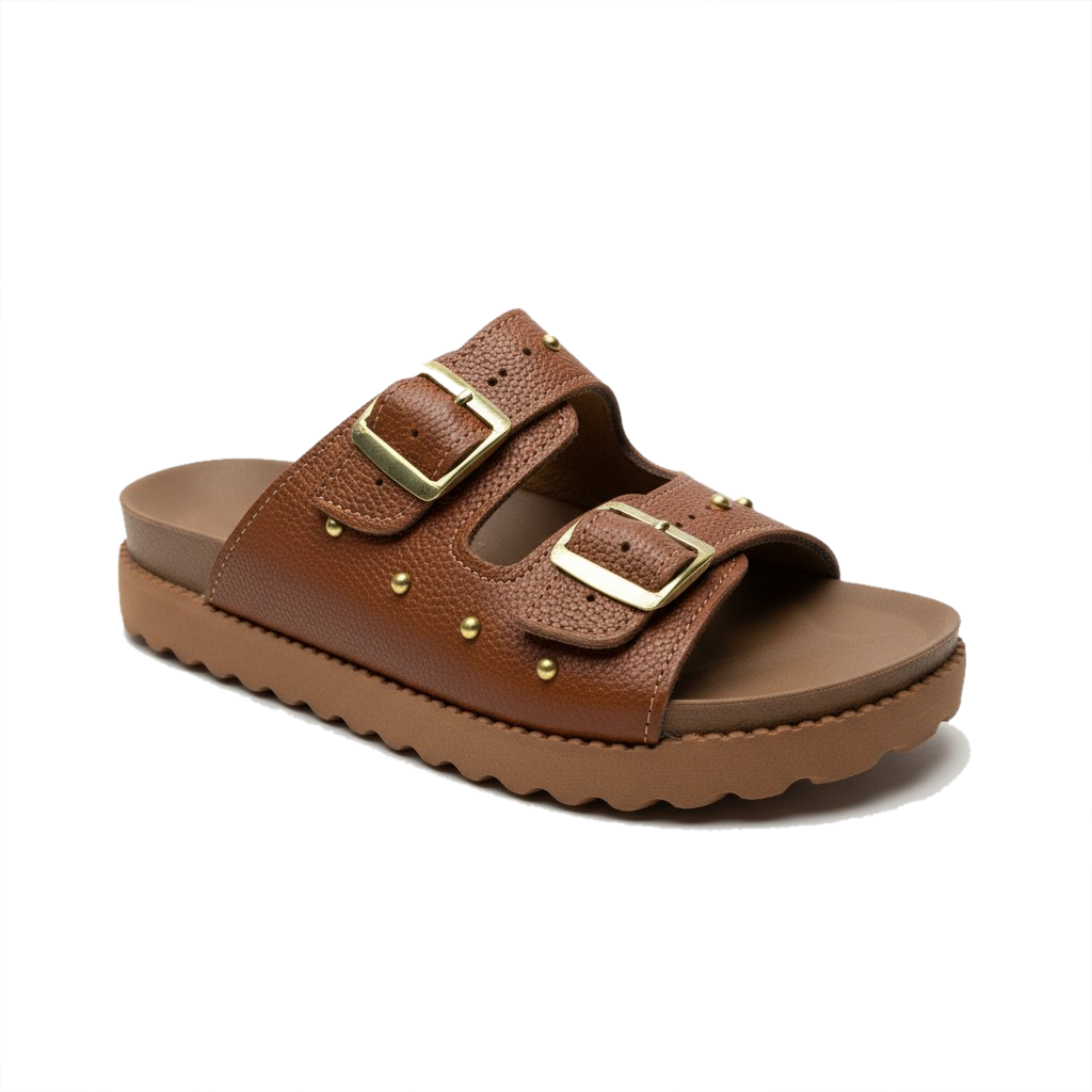 Sandália em Couro Legítimo Birken Marrom
