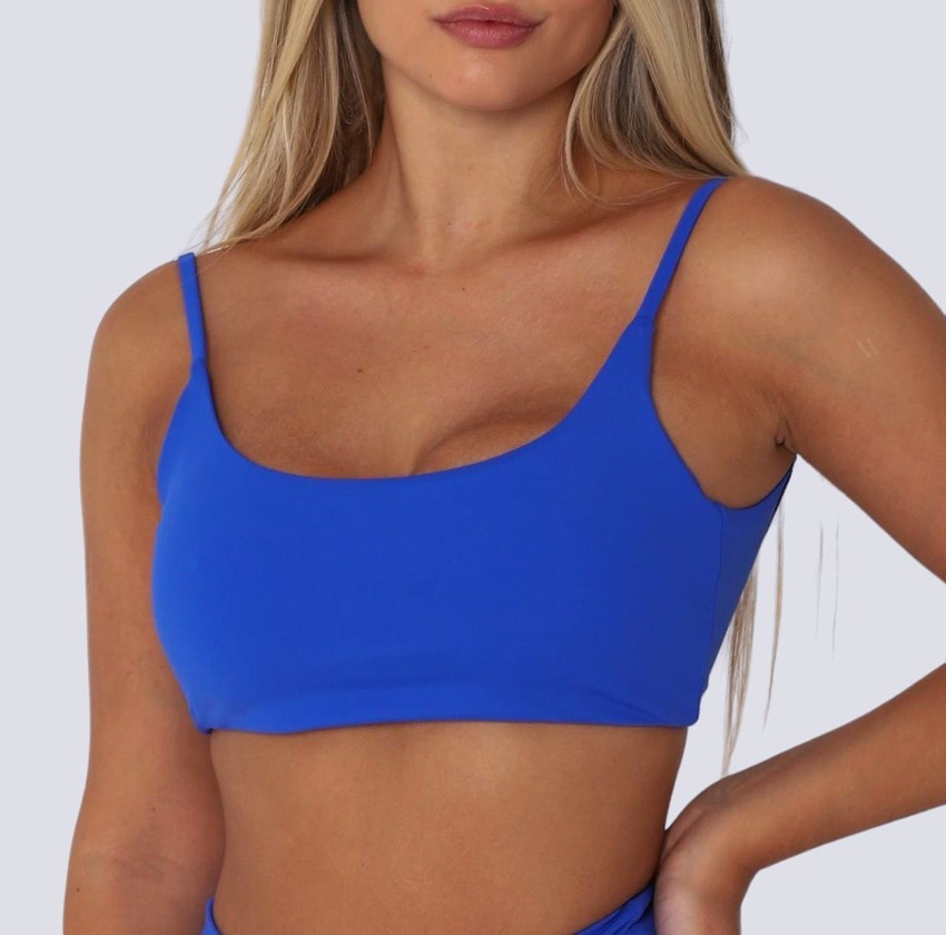 Top de alça dupla cor azul bic