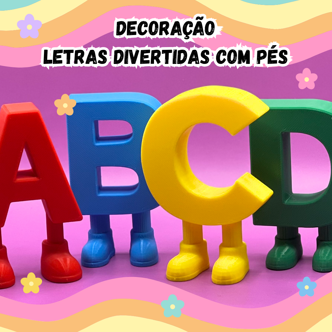 Decoração Infantil Letras Divertidas Com Pés