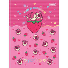 Caderno Brochura Colegial Capa Dura 80 Folhas Rosa Lotso