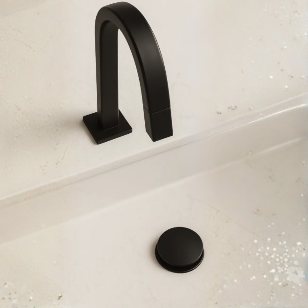 Kit Para Banheiro Preto Fosco - Torneira Bica Baixa + Válvula Click 7/8