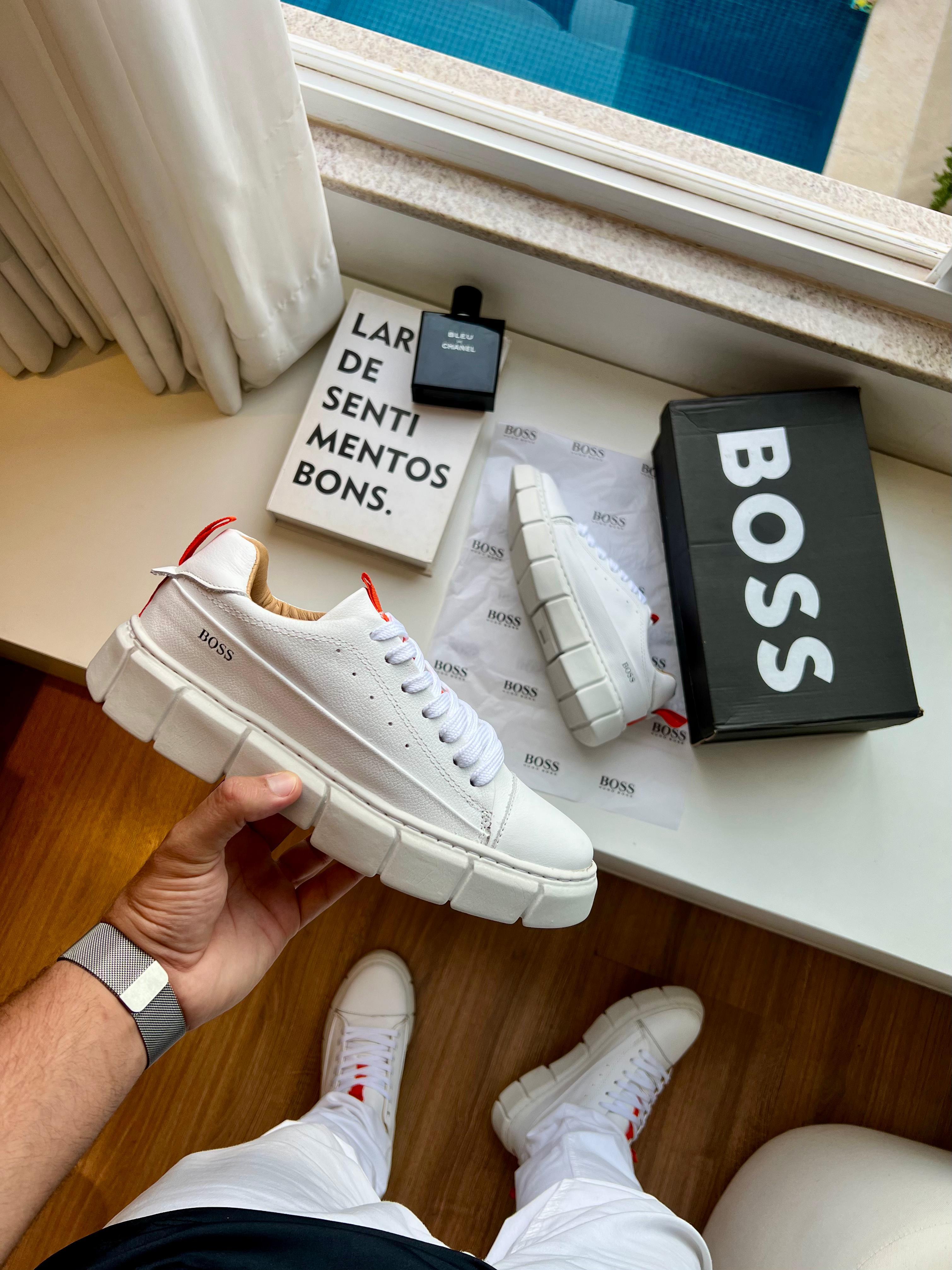 Tênis Hugo Boss Couro Legítimo | Branco