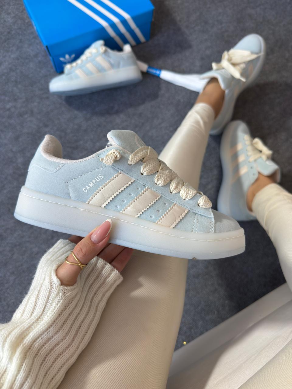 Adidas Campus | Branco e Azul Bebê