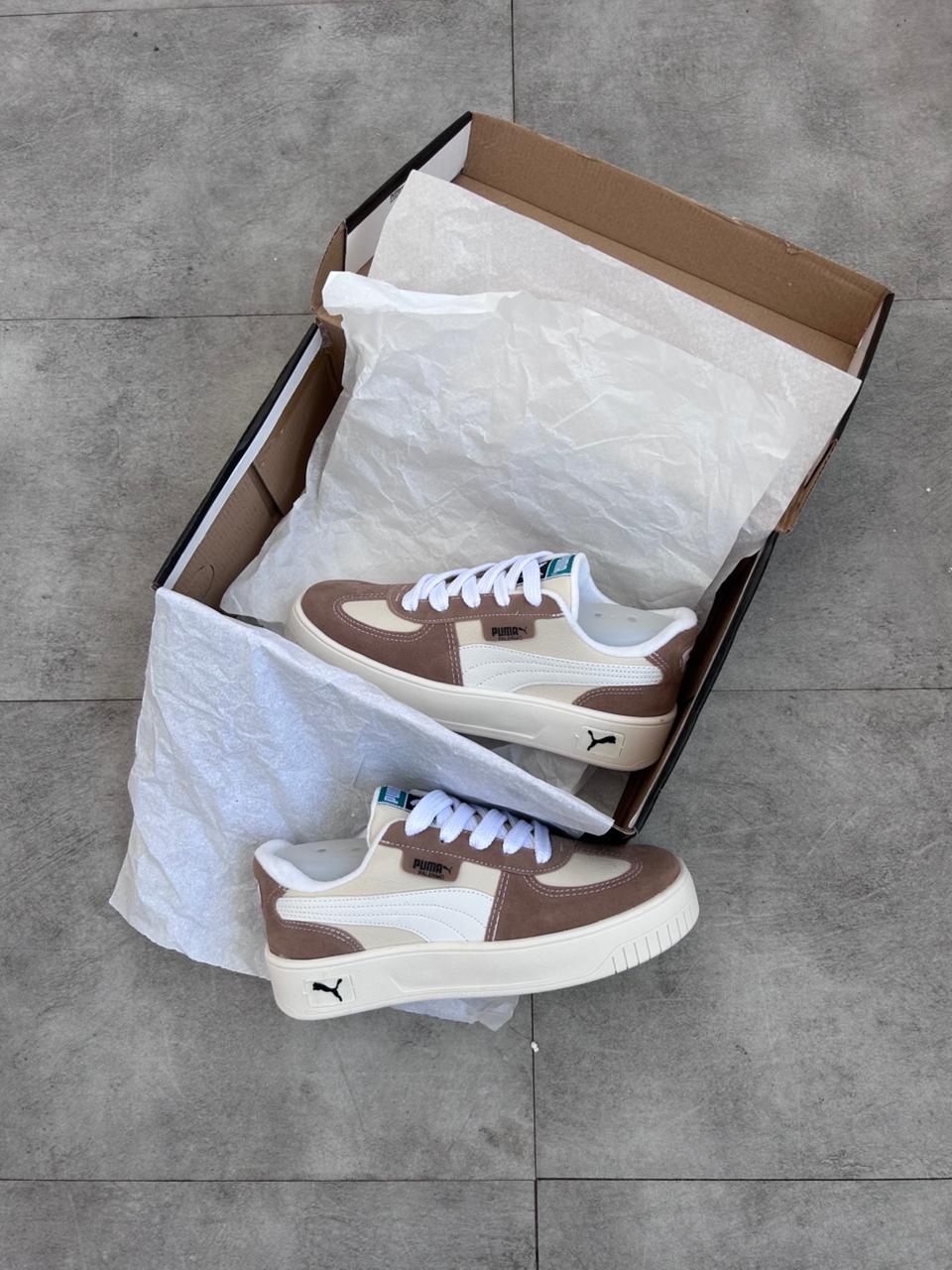 Tênis Puma Palermo Bege e Off-White