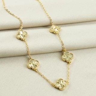 Colar Trevo Dourado Banhado a Ouro 18k