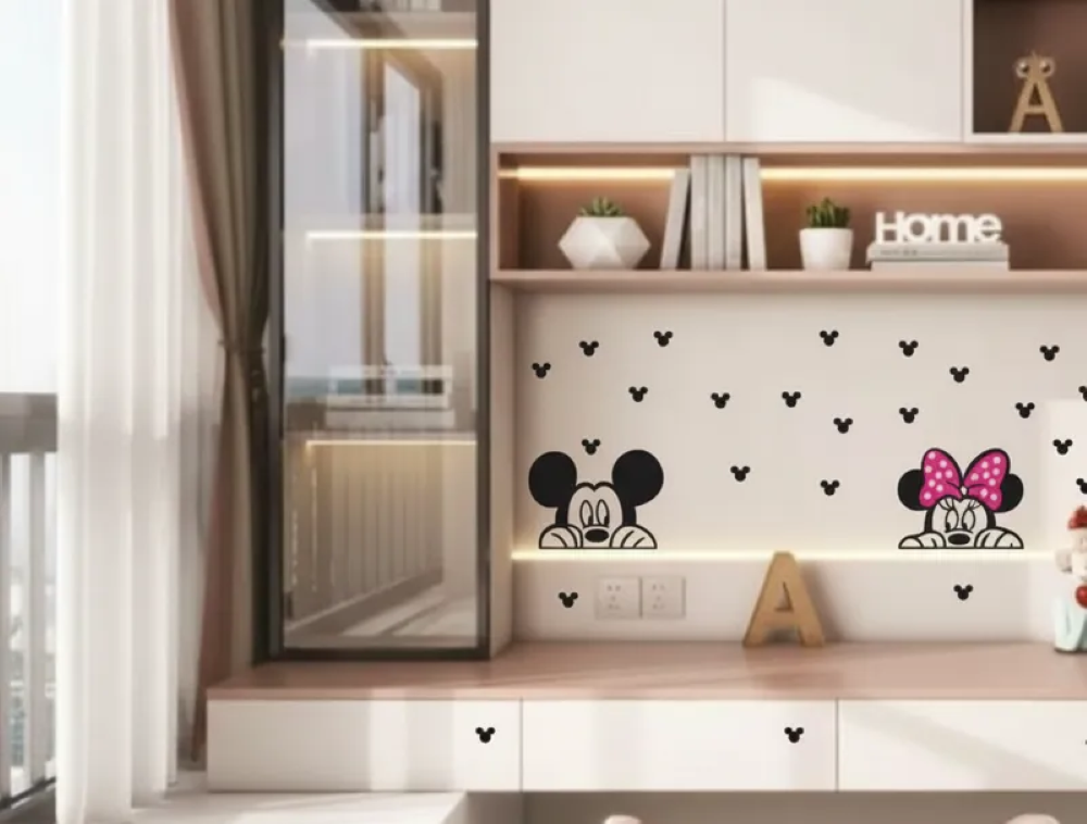 Kit Adesivo (De Parede) Mickey Minnie Quarto, Berçários, Espaços Kids..