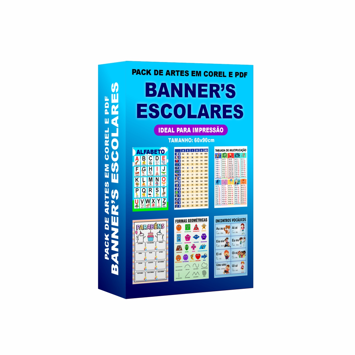 ARTE DE BANNER ESCOLAR - Pack para Impressão, em PDF e Corel