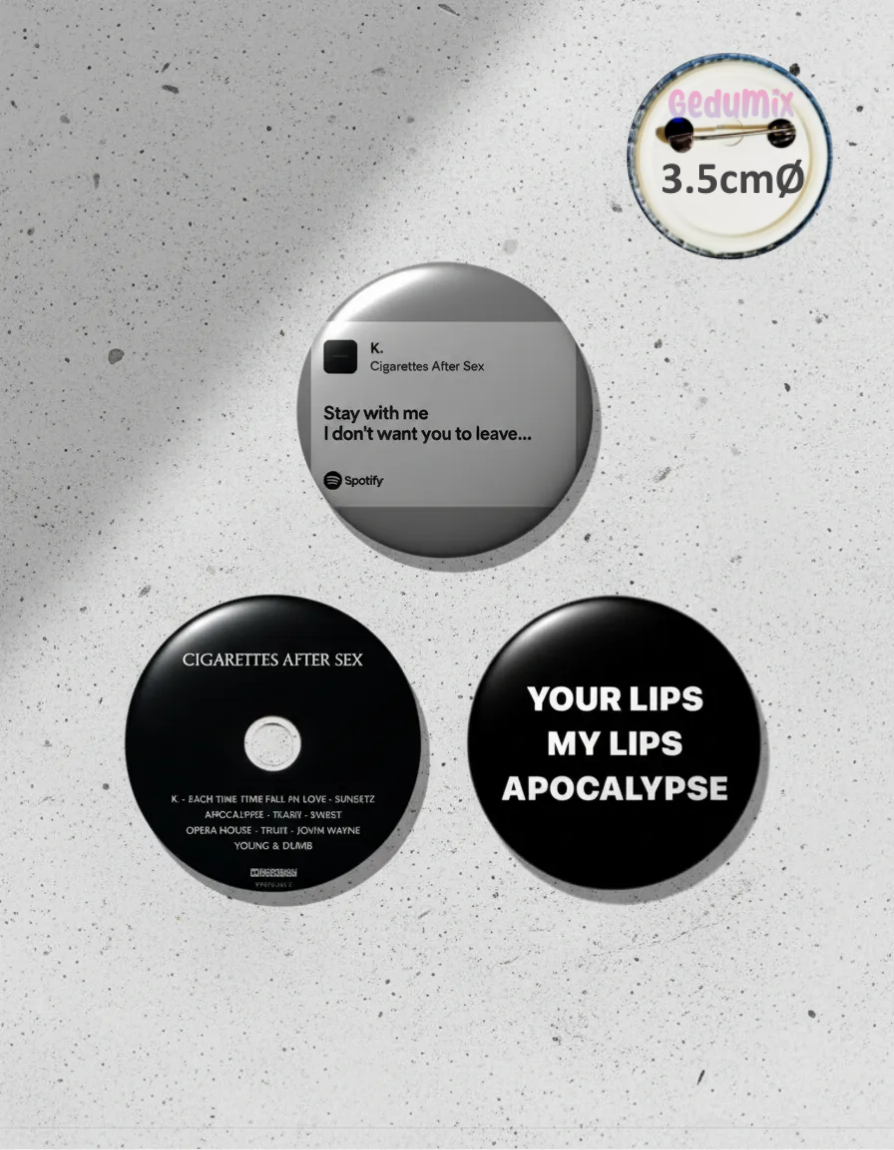 Botton GEDUMIX Banda Cigarettes After Sex 1.0 - 3 Peças