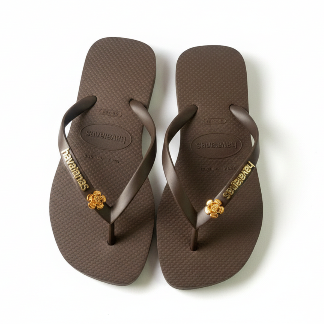 Havaianas Slim Elegance (ou Charm) - Marrom Café