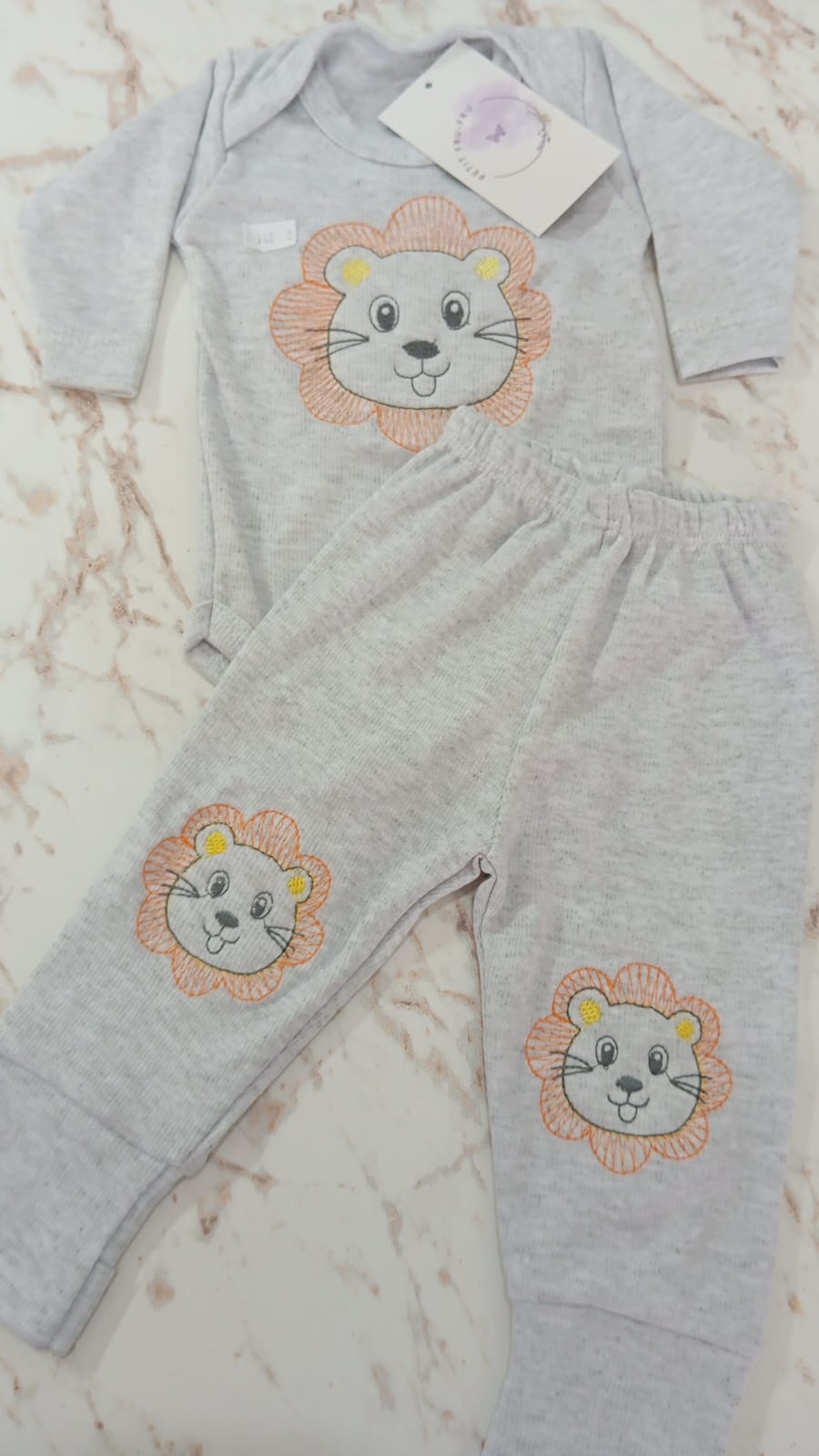 Conjunto Body Canelado Leãzinho