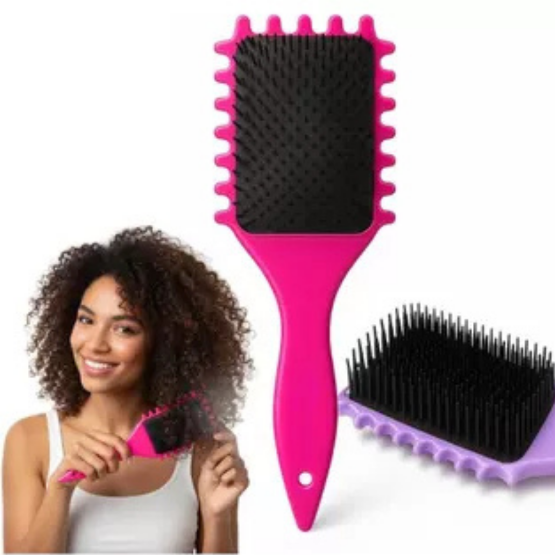 Escova Pentear Cabelo Fitagem Bounce Curl Define Cachos Cores