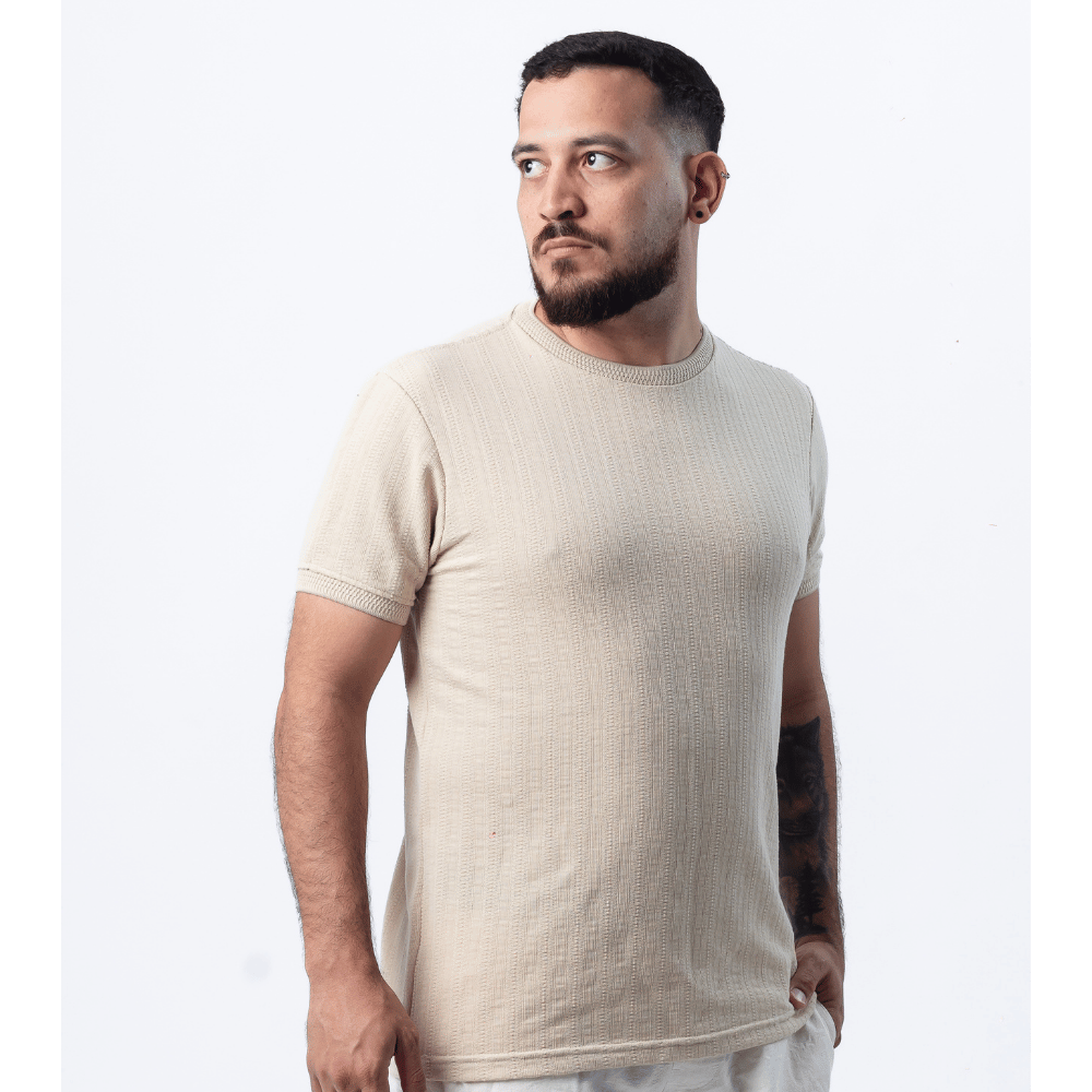 Camiseta Texturizada - Bege
