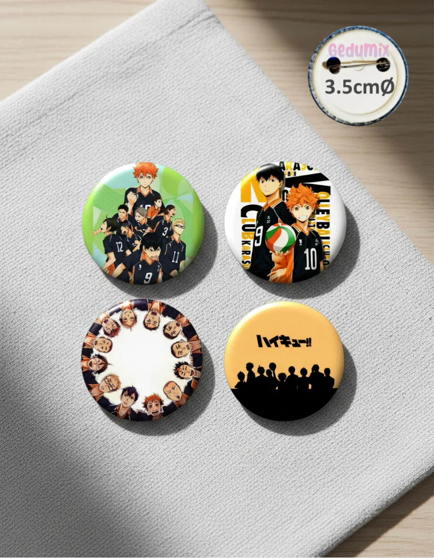 Botton GEDUMIX Anime Haikyuu 1.0 - 4 Peças