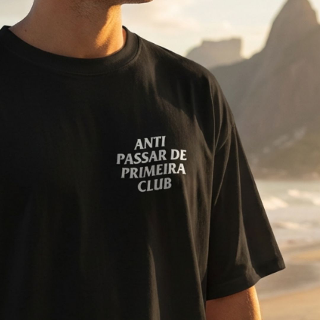 Camiseta Oversized Futevôlei Masculina - Anti passar de primeira club