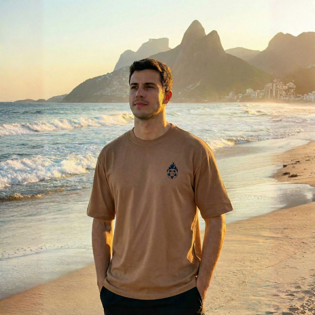 Camiseta Oversized Futevôlei Masculina Flame