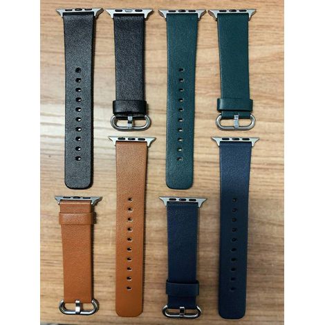 Pulseira Couro Liso 42mm/44mm/45mm/49mm