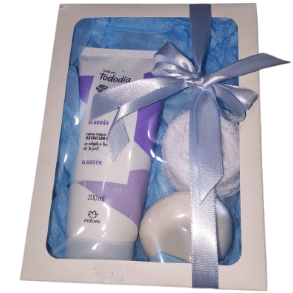 Presente Creme para o corpo algodão sabote e toalha