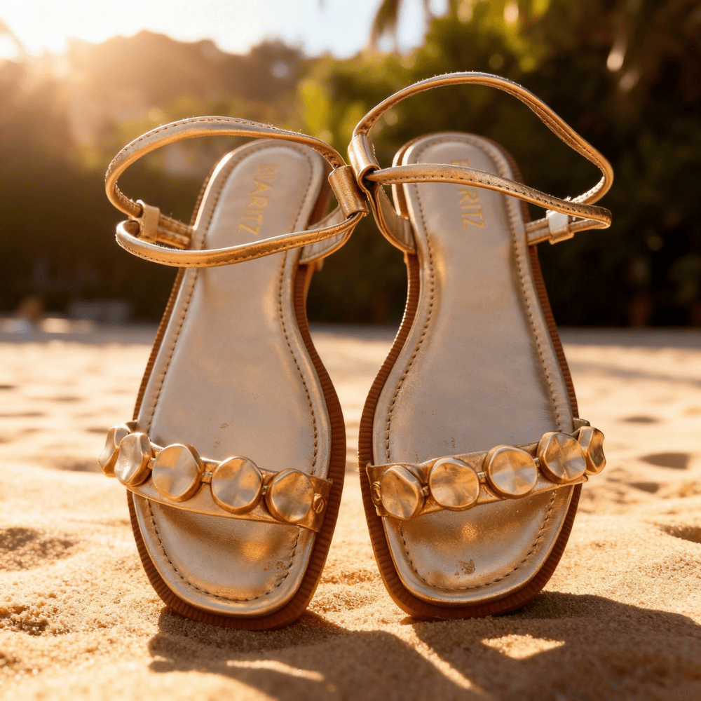 Flat Soleil Dourée   Coleção Mar & Afeto