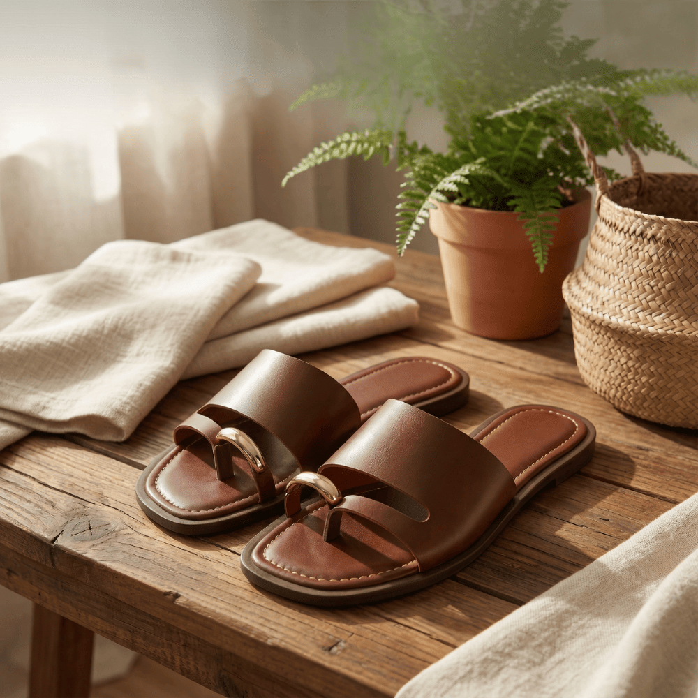 Flat Argola Brown - Coleção Mar & Afeto