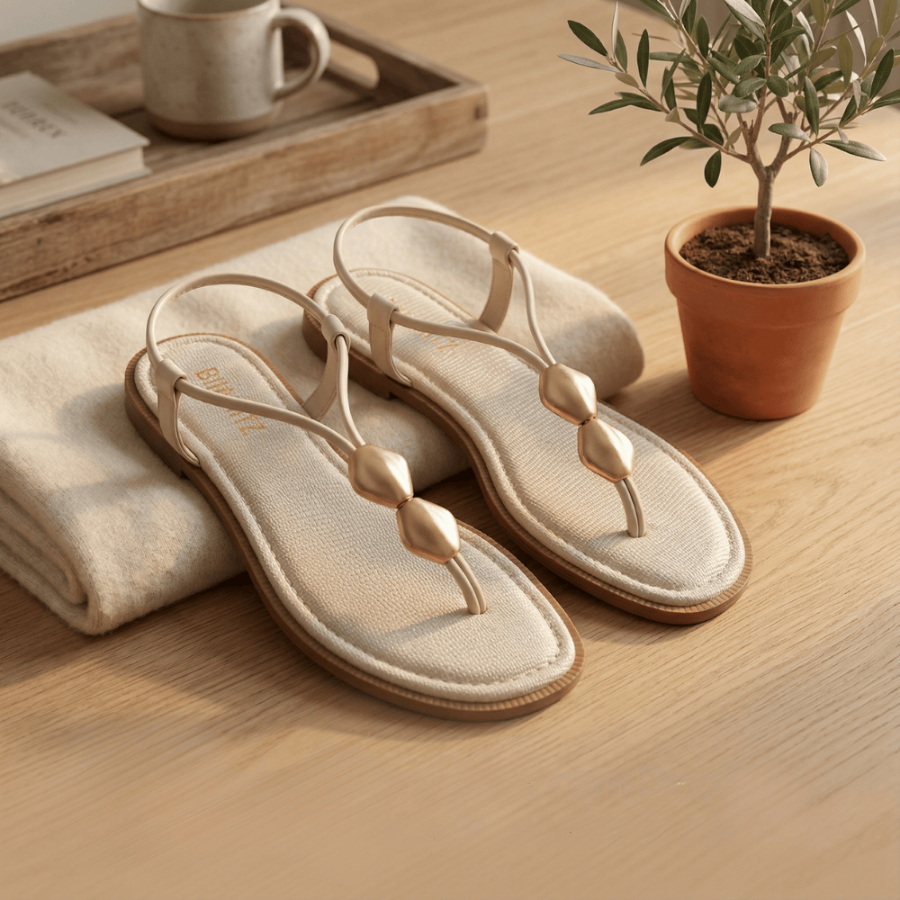 Flat Gota de Ouro Nude - Coleção Mar & Afeto