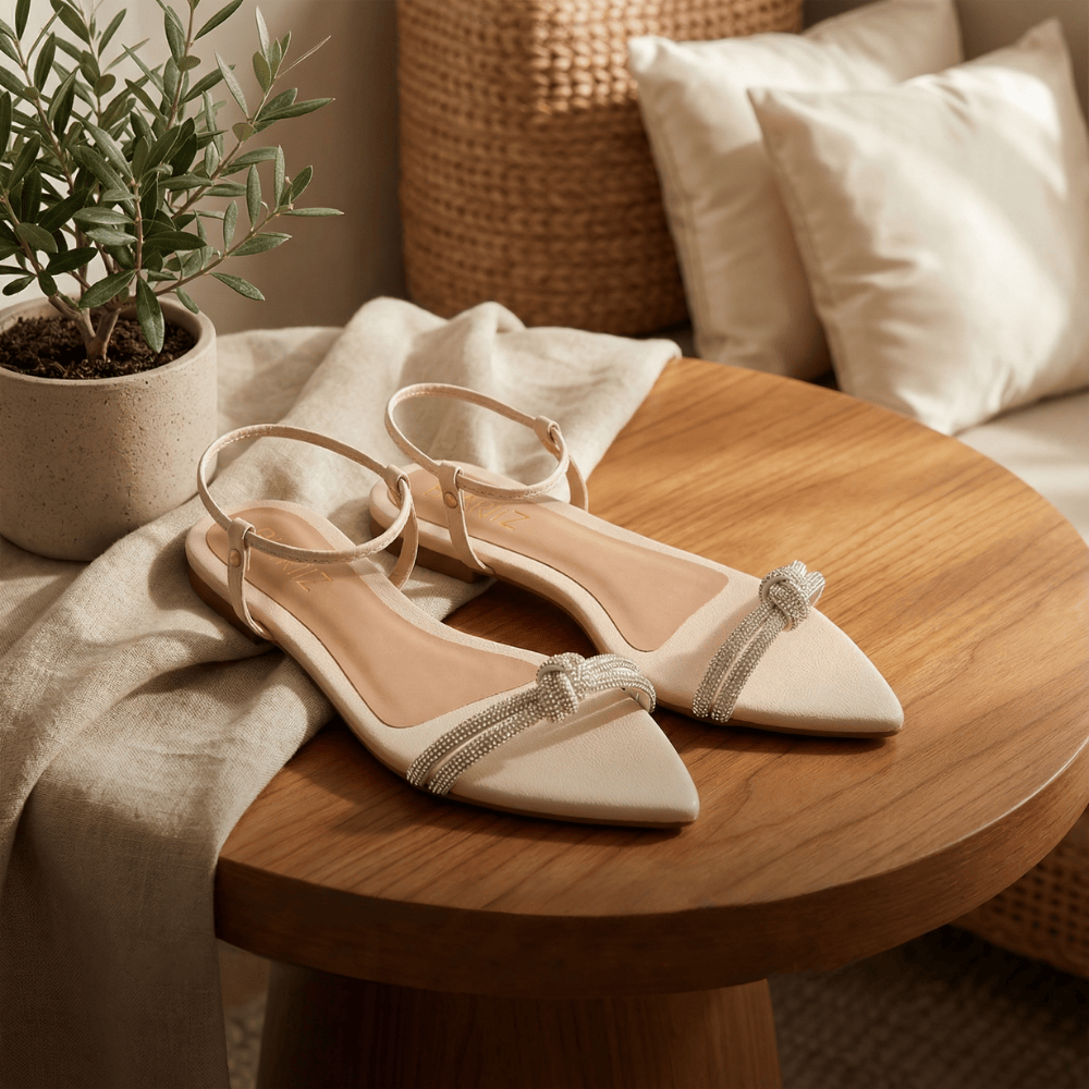 Flat Laço Nude - Coleção Mar & Afeto