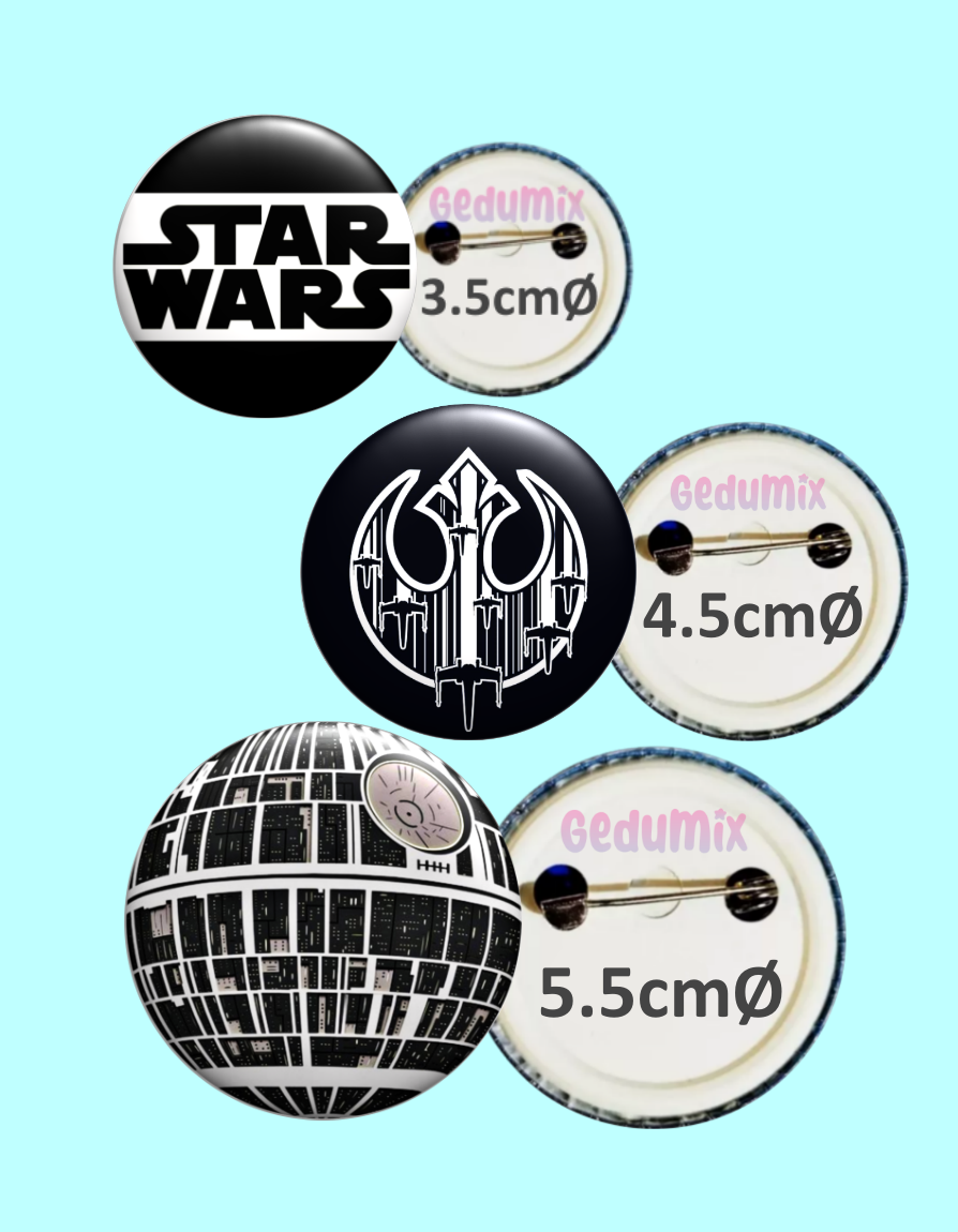 Botton GEDUMIX Star Wars Jedi Darth Vader 1.0 - 3 Peças
