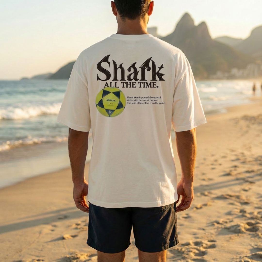 Camiseta Oversized Futevôlei Marculina Shark
