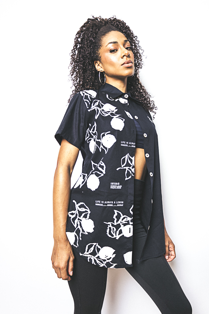 CAMISA BOTÃO INTERIÔ LIMONADA ESTAMPA LATERAL