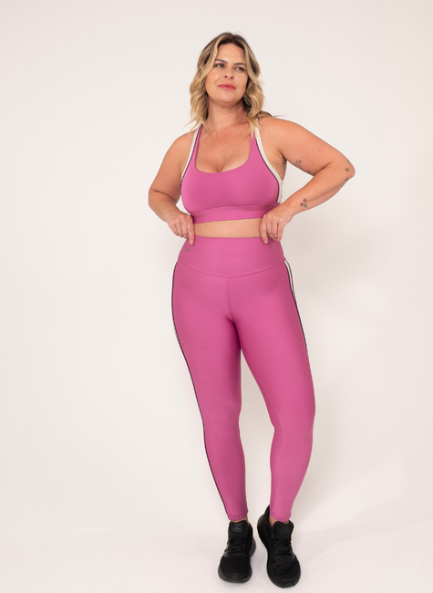 Legging Reflexos Filetes Contrastantes Amei Sport 40635