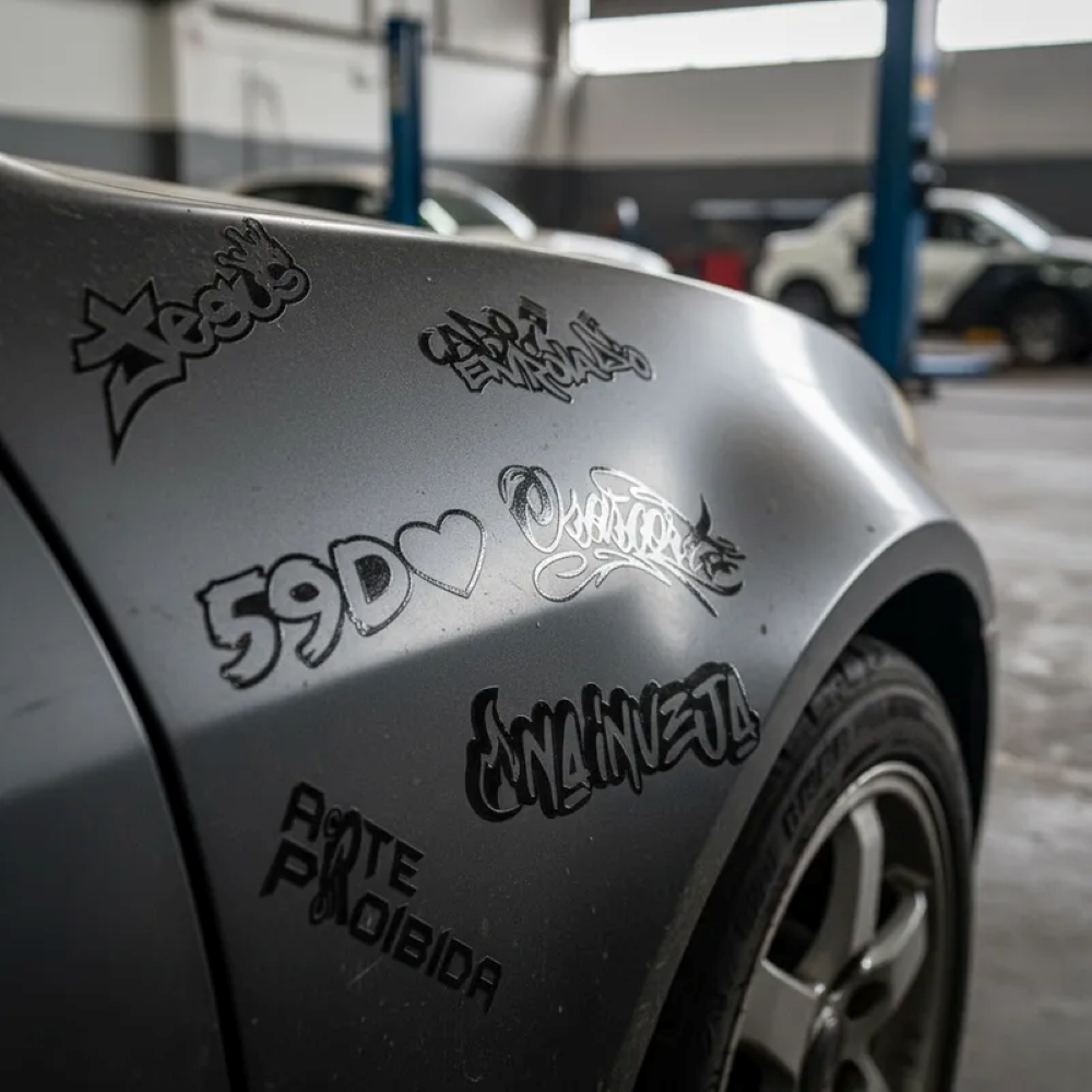 Kit (3) 6 Adesivos Moto, Capacete, Carro 15x5cm Preto sem Fundo