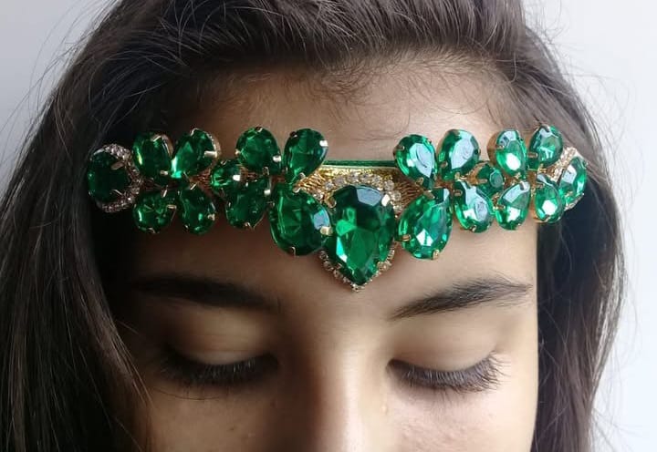 Testeira cristal verde