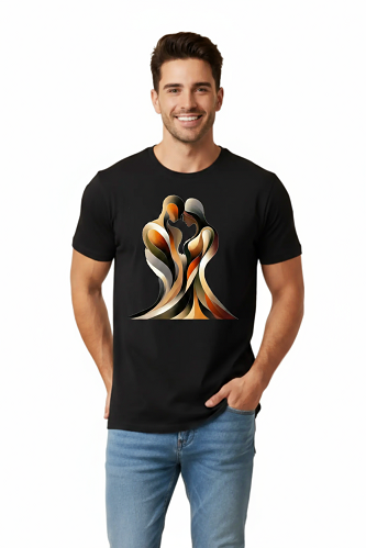 Camiseta Tradicional, Gola Redonda, Casual com Estampa Conexão