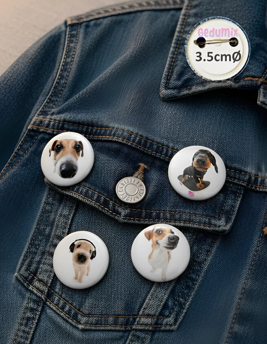 Botton GEDUMIX Dog Memes Cachorrinhos 1.0 - 4 Peças