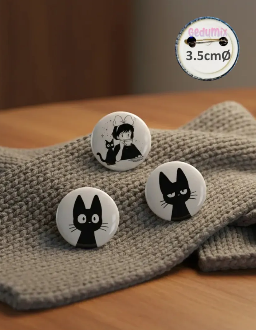 Botton GEDUMIX Studio Ghibli Black Cat Kiki 1.0 - 3 Peças