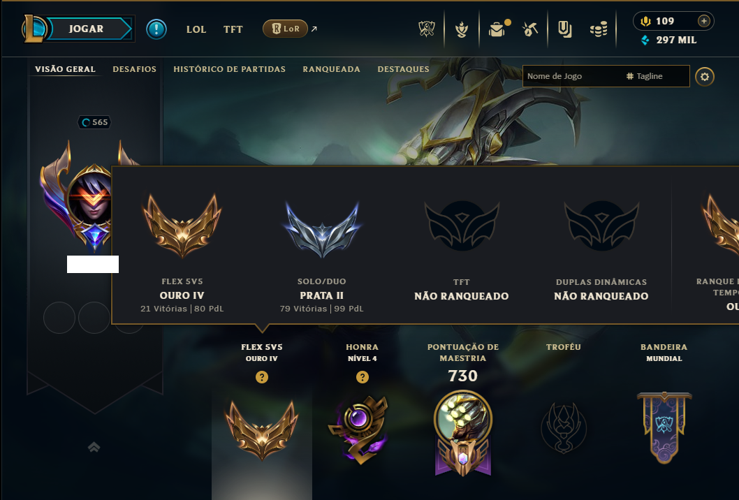 Prata 2 com TODOS os Champs e 157 Skins ( JG / TOP / ADC ) - ( Nivel 565 )