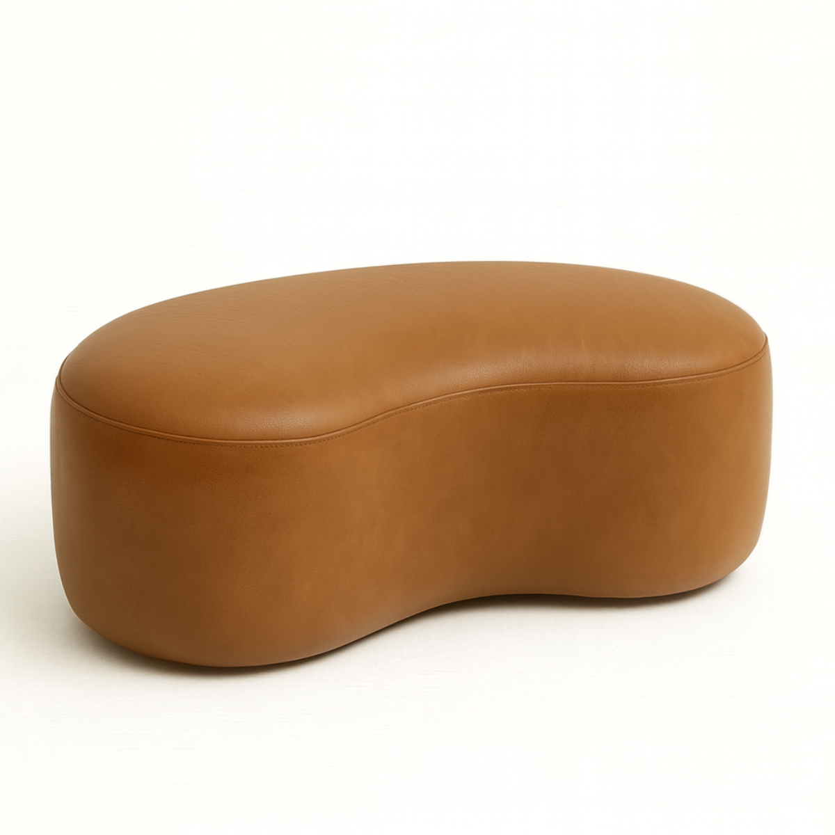 Puff Feijão Curvo Corino 80x45 Minimalista Resistente Luxo