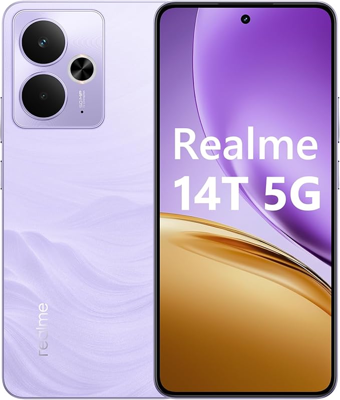 Smartphone Realme 14T 5G 8GB RAM 256GB Tela AMOLED 6,67  Câmera 50MP Bateria 6000mAh