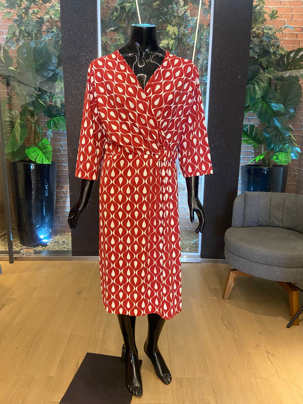 Vestido de Malha Fria   3/4 - TAM GG