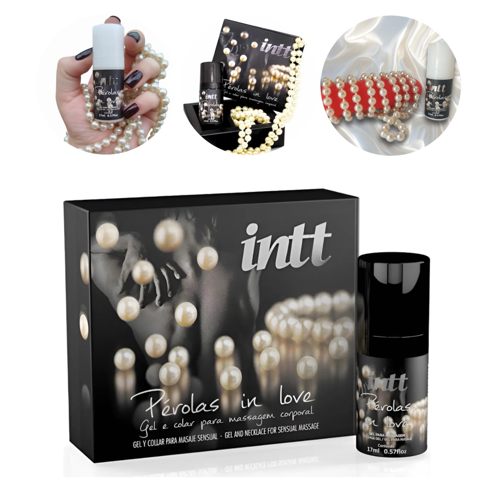 Kit Pérolas In Love Intt Gel Siliconado 17ml + Colar de Pérolas 65cm