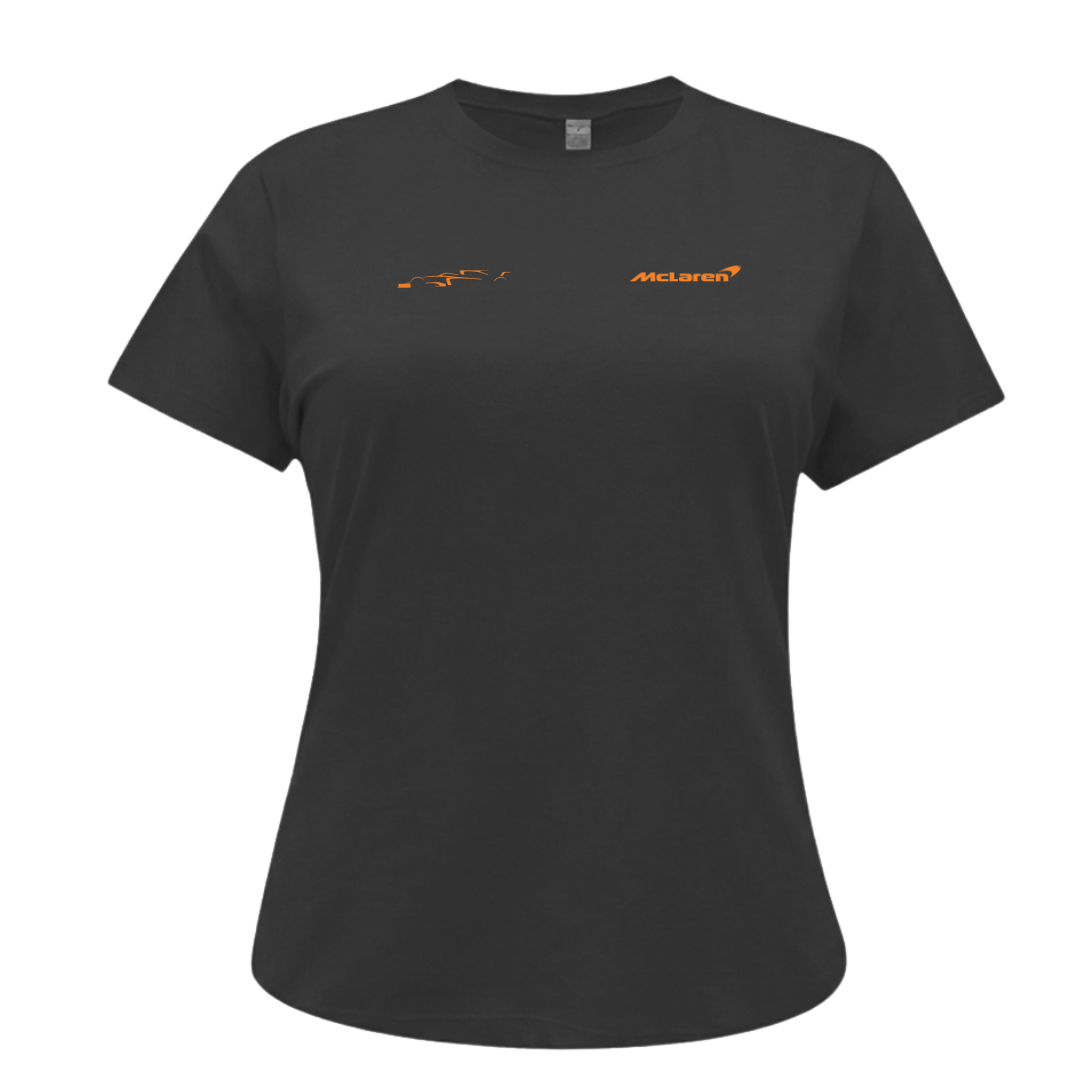Camiseta Babylook Preta Minimal Mclaren