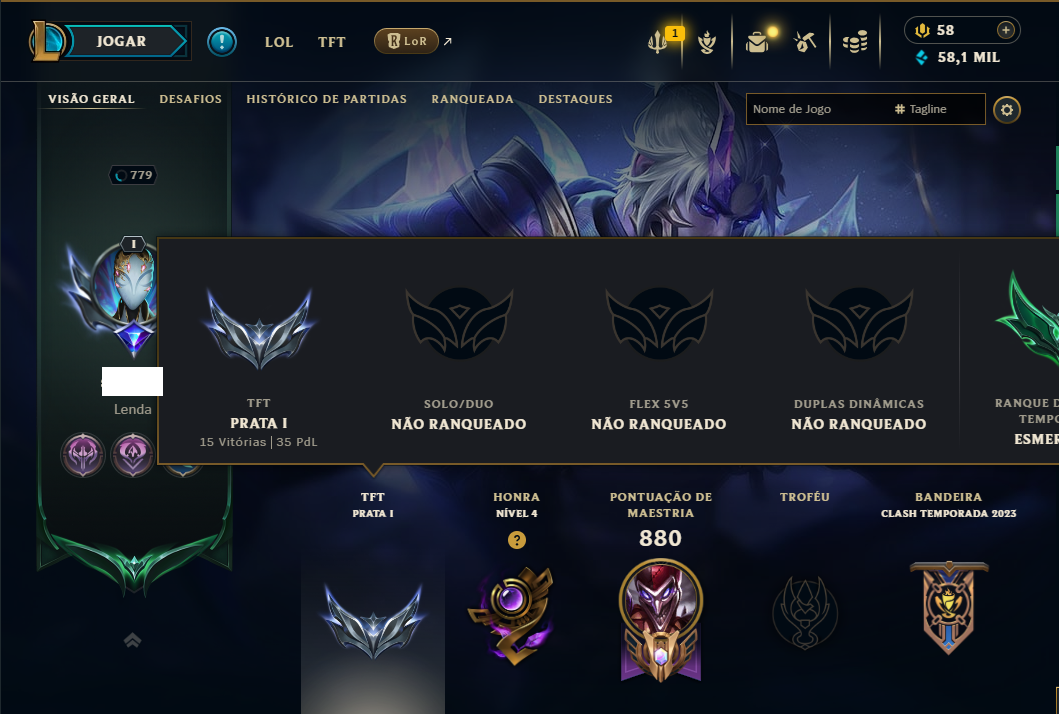 Unranked com TODOS os Champs e 297 Skins +4 Prestigios