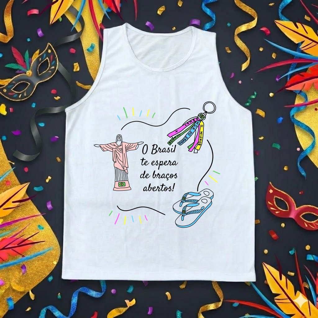 Regata Masculina "O Brasil Te Espera" - Souvenir Rio e Verão