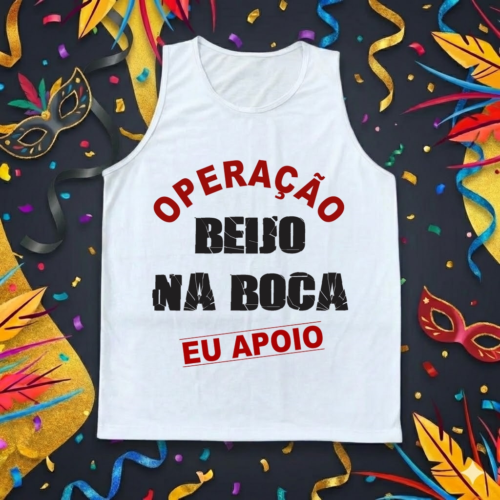 Regata Masculina "Operação Beijo na Boca" - Eu Apoio!
