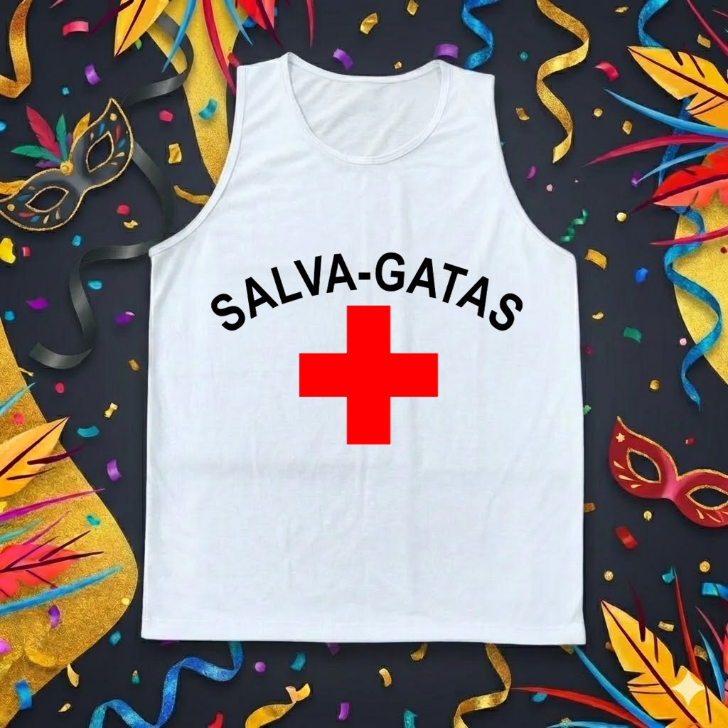 Regata Masculina "Salva-Gatas" - A Fantasia do Carnaval