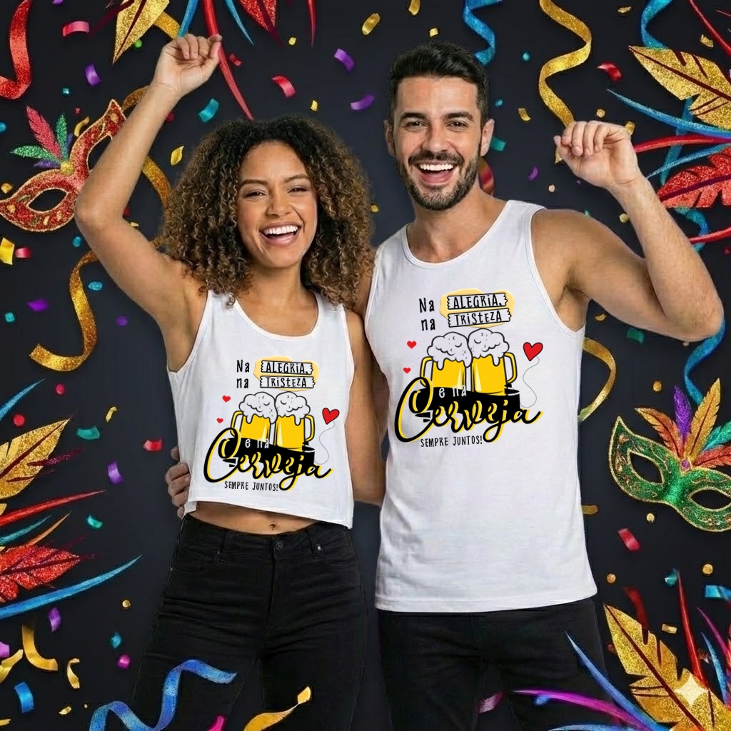 Kit Casal Carnaval "Na Alegria e Na Cerveja" - Votos de Folia