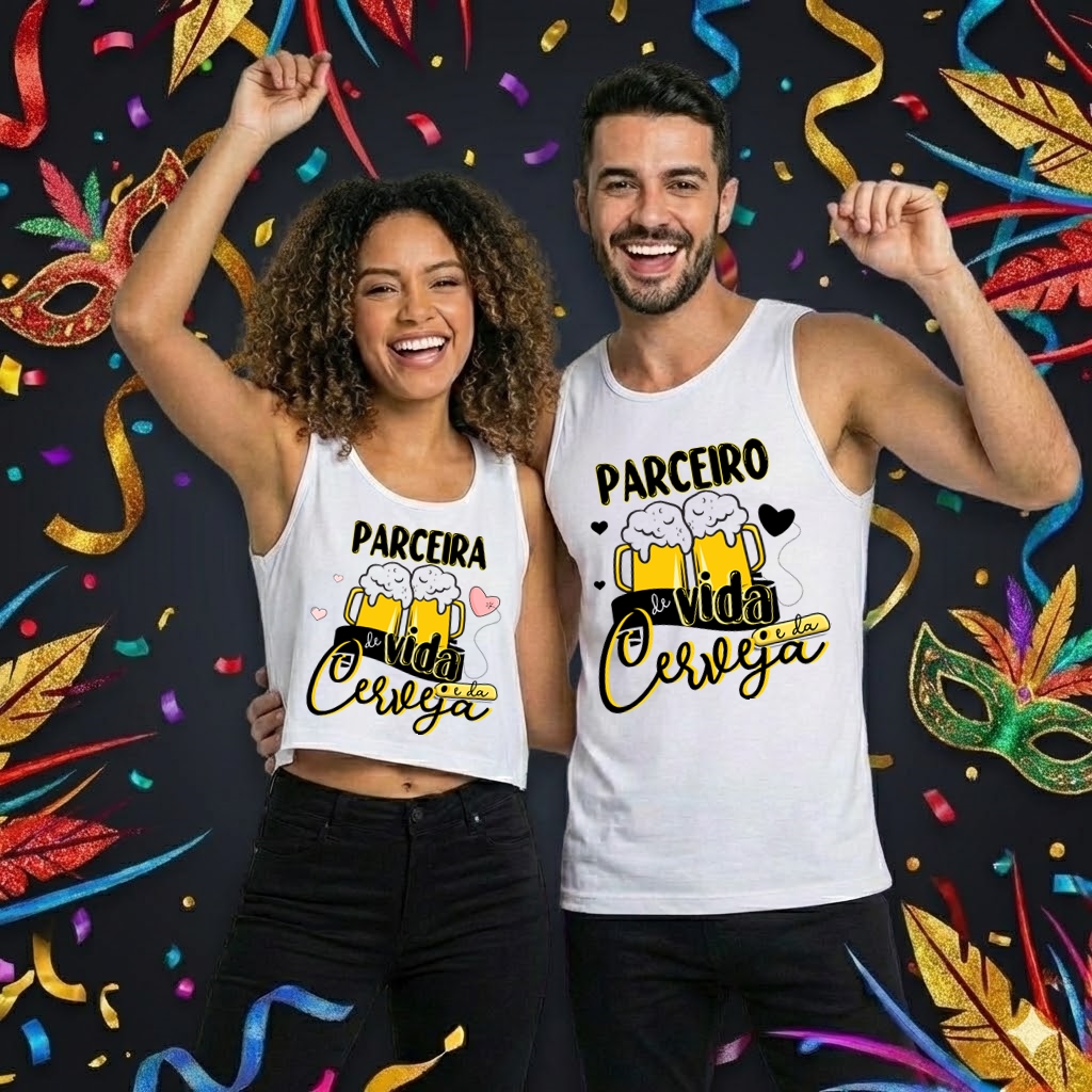 Kit Casal Carnaval "Parceiros de Vida e da Cerveja"