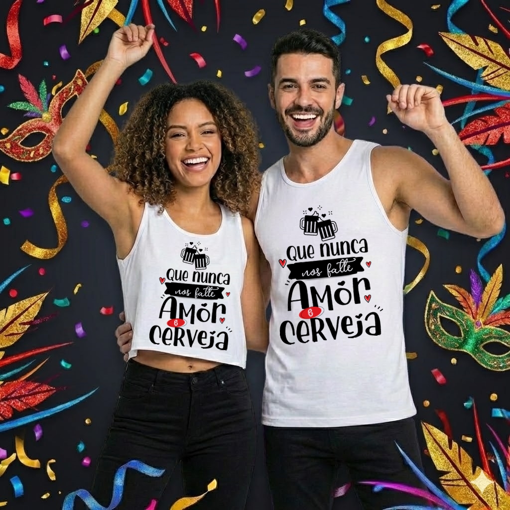 Kit Casal Carnaval "Que Nunca Nos Falte Amor e Cerveja"