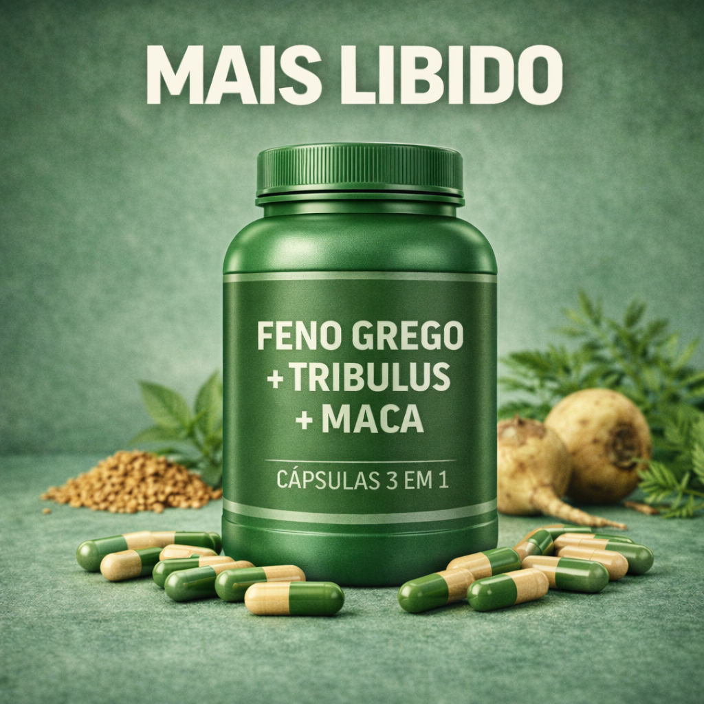 Feno Grego + Tribulus + Maca  500mg em Capsulas